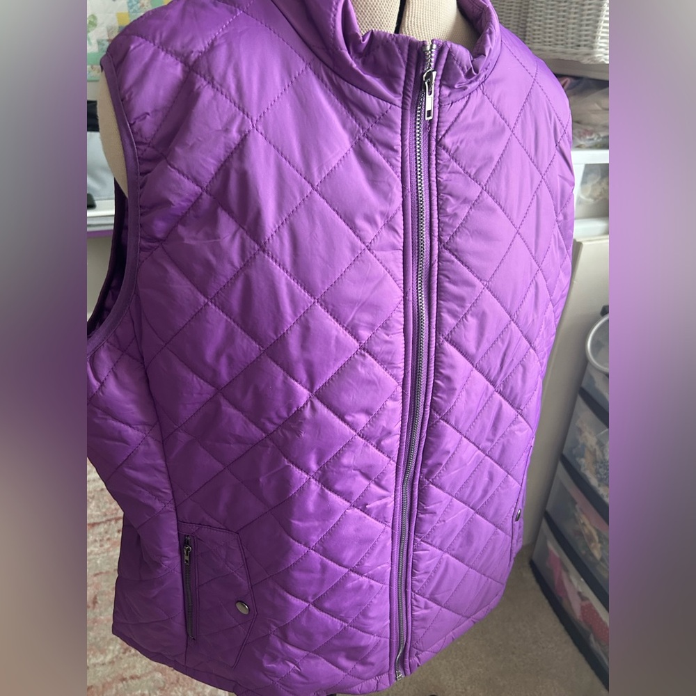Quilted Purple Vest Misses XXL